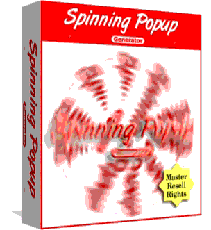the amazing spinning popup generator software with resell rights and promotional sales page